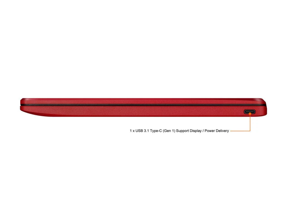ASUS Chromebook Laptop in Red, 12, Intel Celeron, 32GB Flash Storage, 4GB RAM, C223NA-DH02-RD