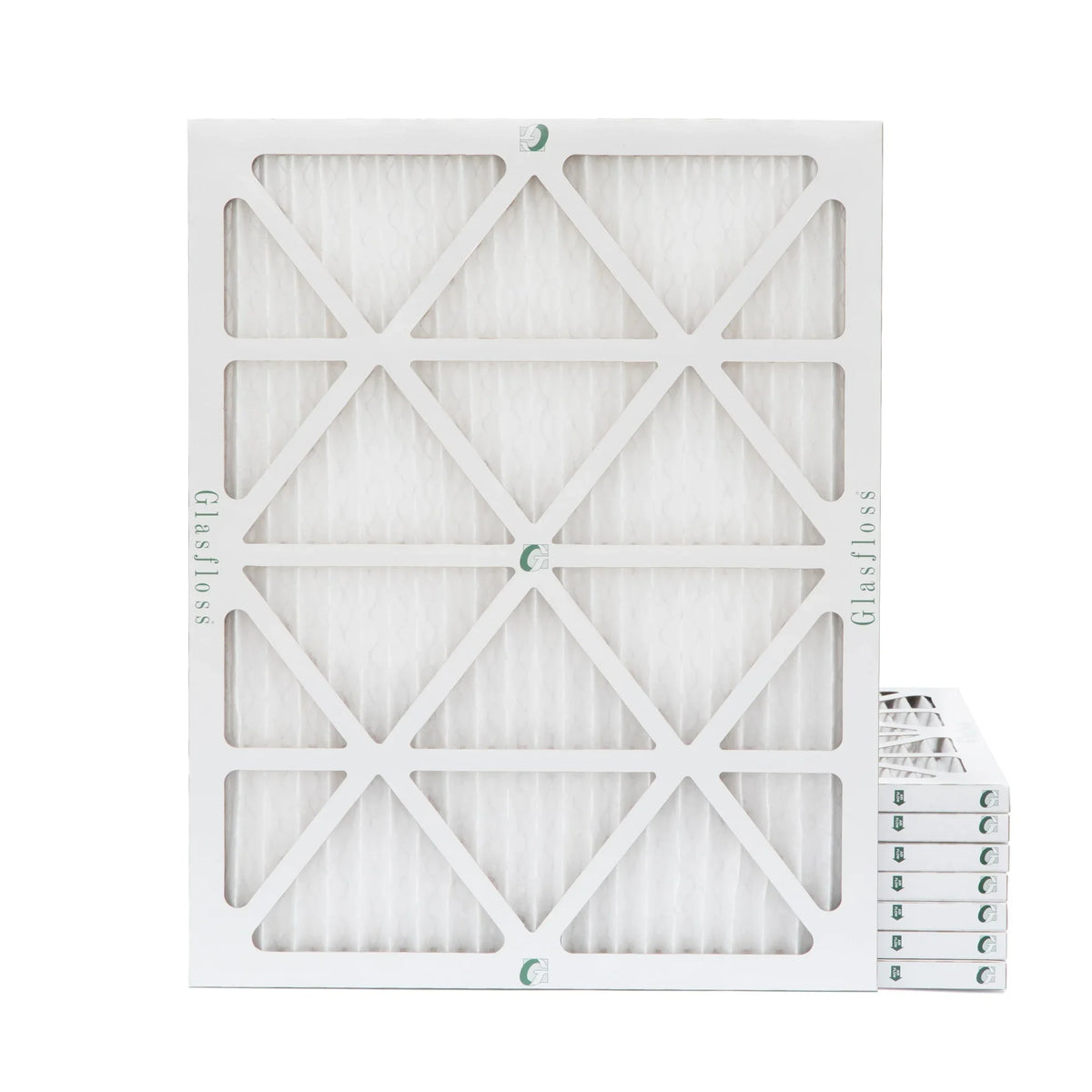 20x25x1 MERV 10 Pleated AC Furnace Air Filters by Glasfloss Industries. ( 8 Pack ) Exact Size: 19-1/2 x 24-1/2 x 7/8