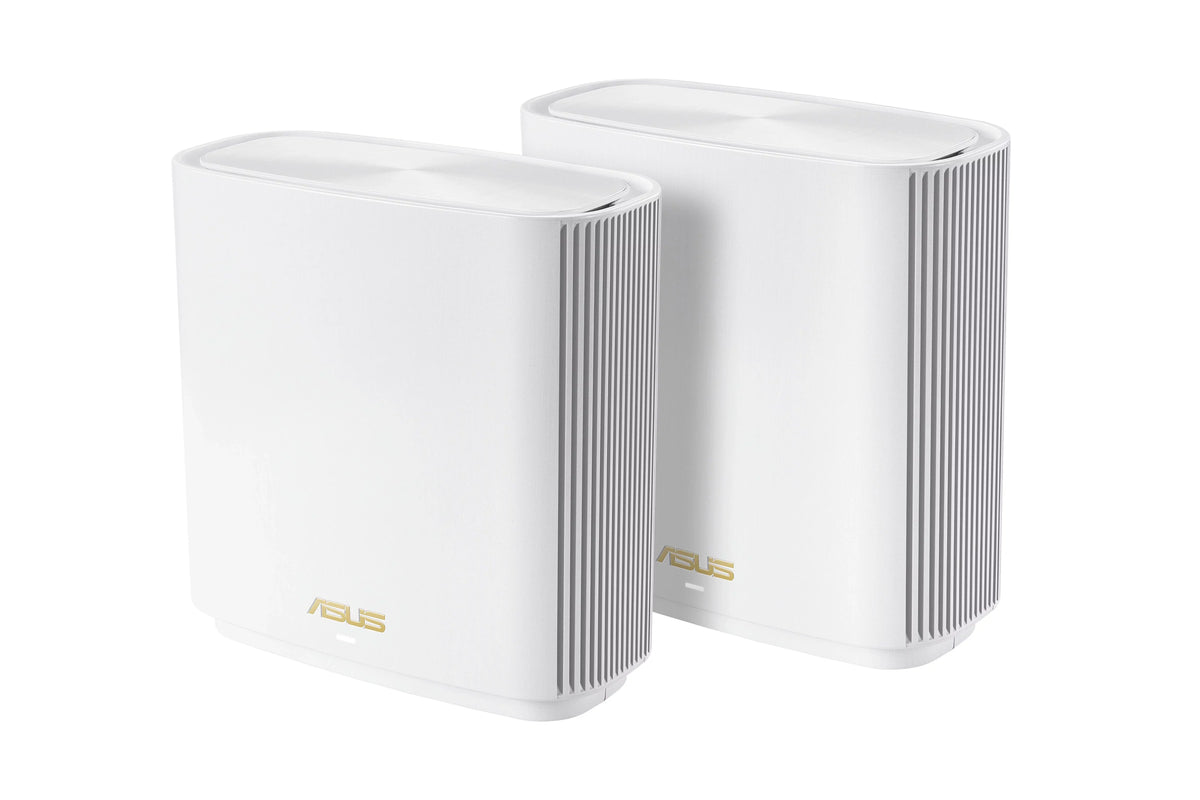 ASUS ZenWiFi AX Whole-Home Tri-band Mesh WiFi 6 System (XT8-WHITE)-2 pack, Protection up to 5,500 sq.ft/6+rooms, 6.6Gbps, 3 SSIDs, life-time free network security and parental controls, 2.5G port