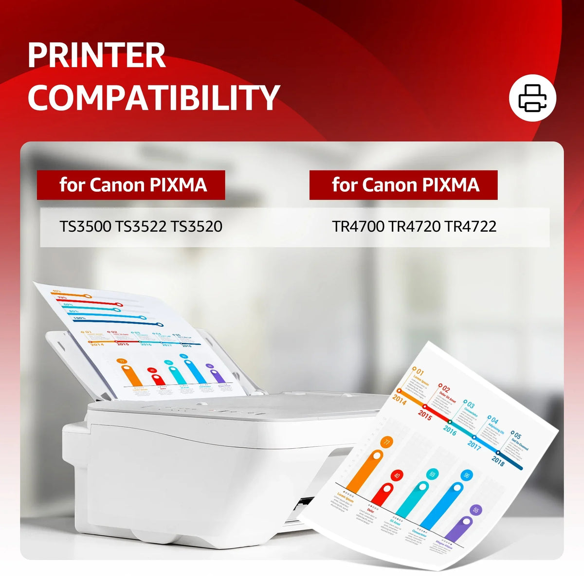 275XL Ink Cartridges Replacement Canon Ink 275 and 276 PIXMA TS3520 TS3522 TS3500 TR4720 TR4700 Printers(Black and Color, 2 Pack)