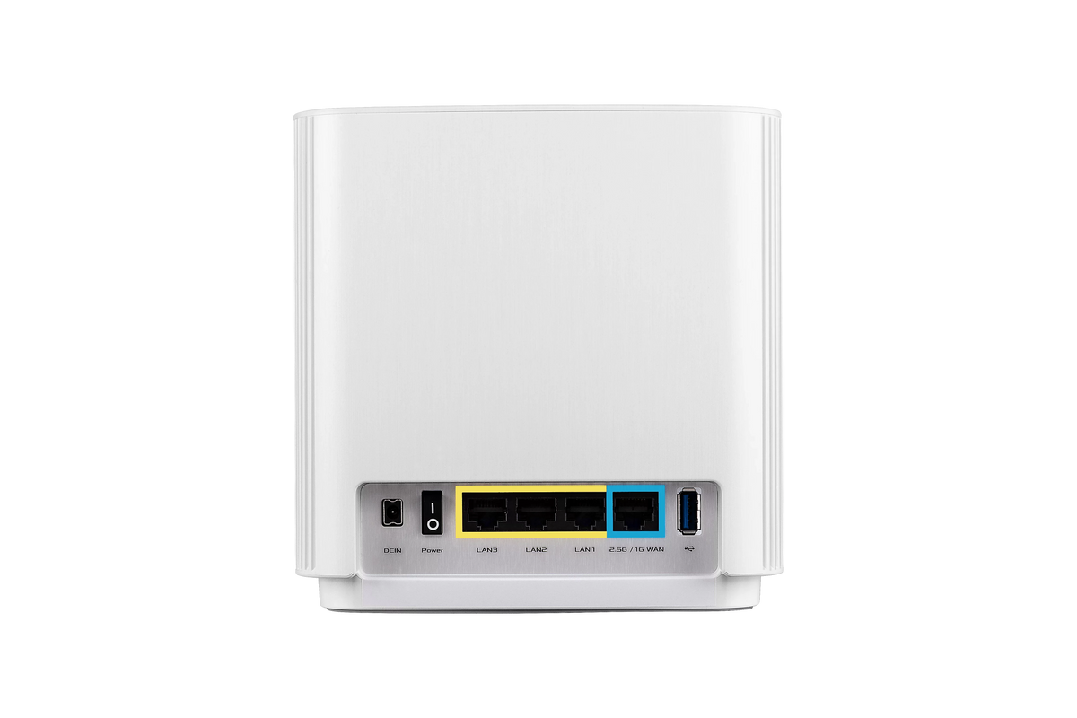 ASUS ZenWiFi AX Whole-Home Tri-band Mesh WiFi 6 System (XT8-WHITE)-2 pack, Protection up to 5,500 sq.ft/6+rooms, 6.6Gbps, 3 SSIDs, life-time free network security and parental controls, 2.5G port