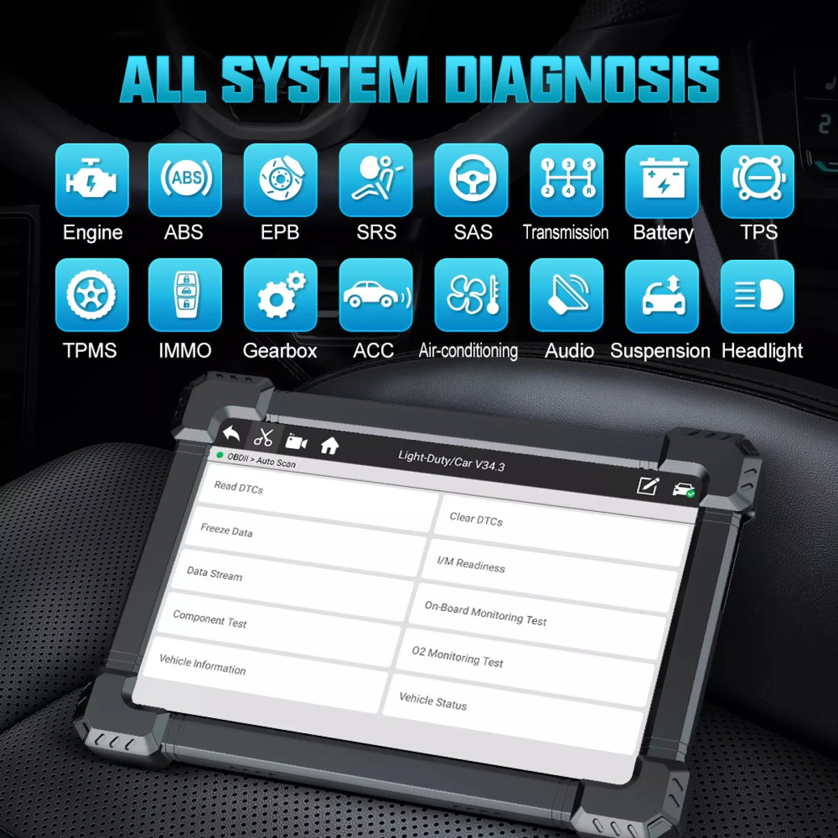 ANCEL X7 OBD2 Scanner Wireless Bluetooth Car Full System Scanner with 10 Reset Services Advanced Automotive Diagnostic Tool OBDII Code Reader Active Test ECU Coding VW AUDI OBD EOBD OBD2 12V Cars