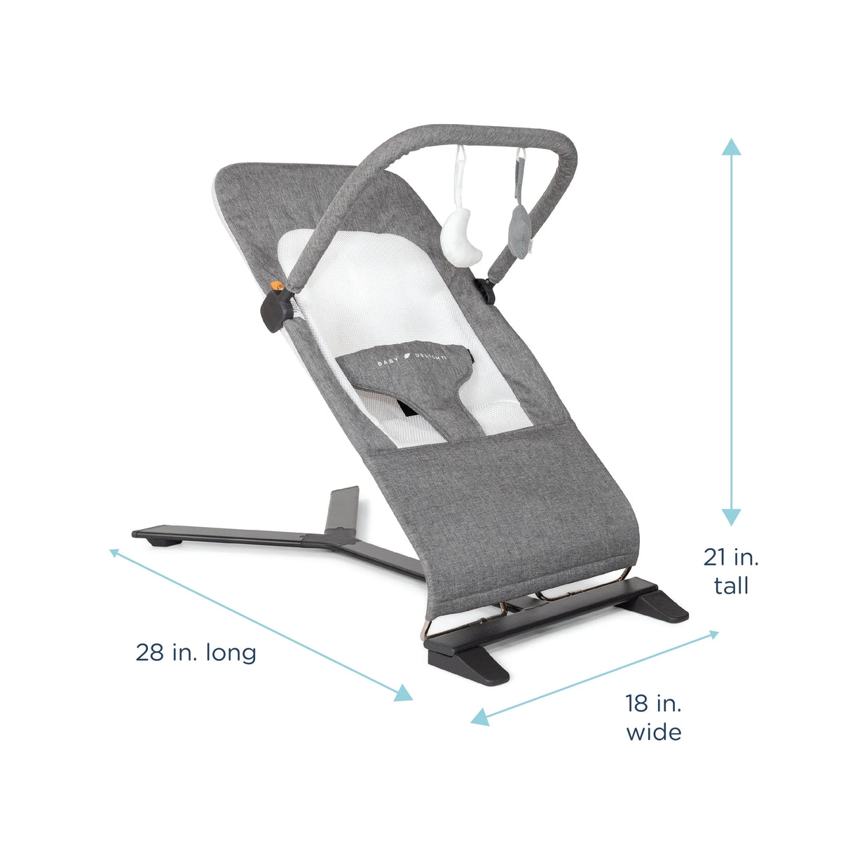 Baby Delight Alpine Deluxe Portable Baby Bouncer, Infants 0-6 Months, Charcoal Tweed